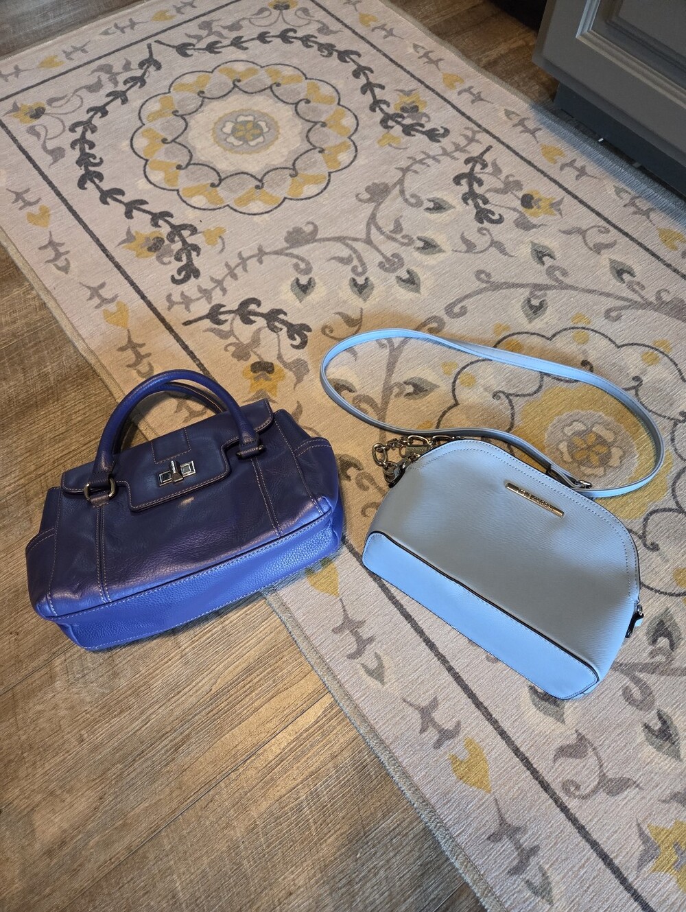 Tignanello Cobalt Blue Leather Satchel with Top Handles - Picture 12 of 12